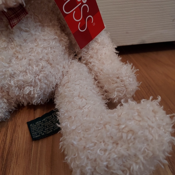 Russ Cream Frizzly Bear From The Past Stuffed Plush Animal Beanie Fuzzy - Picture 4 of 11